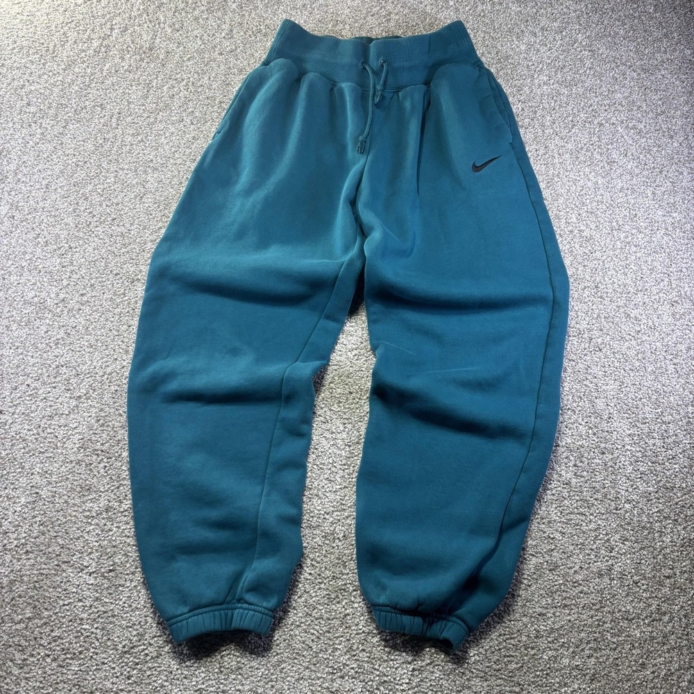 Nike Sweatpants Womens Small Blue Fleece Joggers Elastic Waist Pockets Athletic